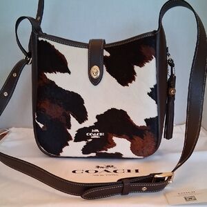 Coach Brown and White Crossbody Bag